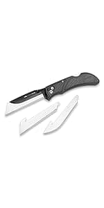 OUTDOOR EDGE OUTDOOR EDGE 3.5" RazorLite EDC Knife. Pocket Knife with Replaceable Blades and Clip. The Perfect Hunting Blade for Skinning Deer. Blaze Orange with 6 Blades