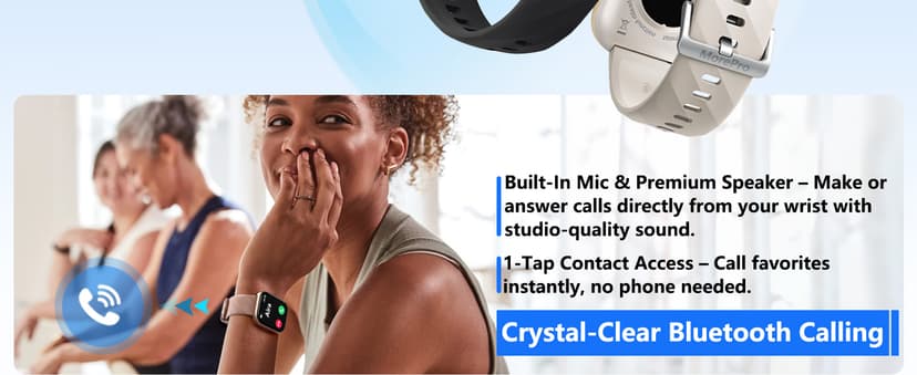 MorePro Health Fitness Tracker with 24/7 Heart Rate/Blood Pressure Monitor, Blood Oxy-gen/Sleep Tracking, 120+ Sports Activity Tracker, Smart Watch (Make/Answer Call) with Step Counter for Women Men