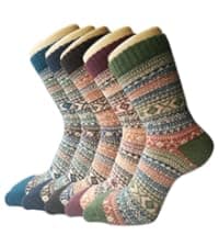 Senker Fashion Womens Wool Socks, Stocking Stuffers Gifts for Women Men Warm Soft Crew Boot Sock for Winter Hiking
