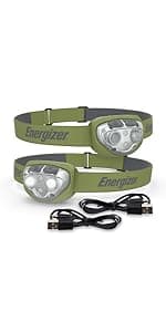 Energizer LED Headlamp PRO (2-Pack), IPX4 Water Resistant Headlamps, High-Performance Head Light for Outdoors, Camping, Running, Storm, Survival LED Light for Emergencies (Batteries Included)