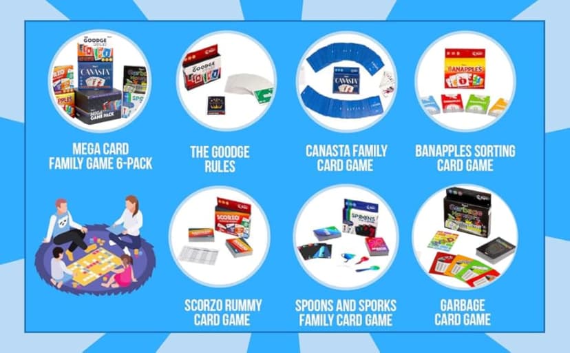 Regal Games Card Games for Kids - Go Fish, Crazy 8's, Old Maid, Slap Jack, Garbage Monster, War - Simple & Fun Classic Family Table Games - Games May Vary (6 Set)
