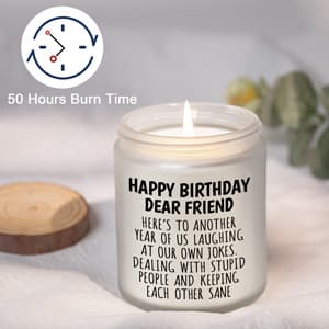 Happy Birthday Gifts for Women - Funny Gift for Best Friend Coworker Classmate Bestie Present Lavender Candle