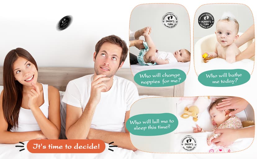 Hicarer 2 Pcs Funny Baby Gift New Parents Decision Coin New Mom Gifts Double Sided Decision Making Coin New Pregnancy Gift for First Time Mom Dad Push Present for Christmas(Silver and Black) B098QGPPJ6