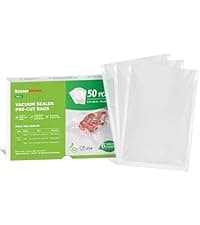 Bonsenkitchen Vacuum Sealer Rolls Bags, 6 Pack 3 Rolls 11" x 20' + 3 Rolls 8" x 20' Commercial Grade BPA Free Bag Rolls, Durable Customized Size Food Vac Bags for Storage and Sous Vide Cooking VB3211