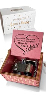 True Friendship Gifts for Women Female You are My Sunshine Wooden Music Box-True Friends are Hard to Find,I am so Grateful in Mine I Have You Keepsake Box for Friends(Black)