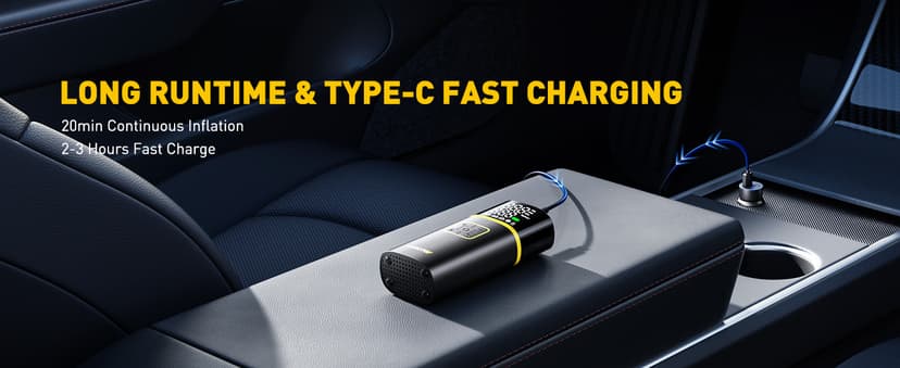 40L/min Tire Inflator for Car Tires, Bikes and Motorcycles, Auto Shut-off, Digital Display Pressure Gauge, LED Light AUXITO 150PSI Tire Inflator Portable Air Compressor, 5X Faster Air Pump B0DMNMCGMY