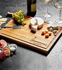 Personalized Cutting Board Wedding Gift - Custom Wood Wedding Registry Gift, Personalized Bridal Shower Gifts for the Couple, Engraved Charcuterie Board, 50th Anniversary Monogram Cutting Board