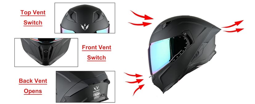 1Storm Motorcycle Full Face Helmet for Adults Men and Women Street Bike Racing Helmet DOT Approved with one Extra Clear Shield