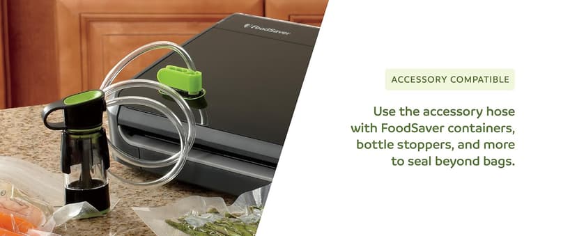 FoodSaver Vacuum Sealer Machine, Automatic Bag Detection, Sous Vide Friendly, with sealer bags, roll, handheld vacuum sealer, black