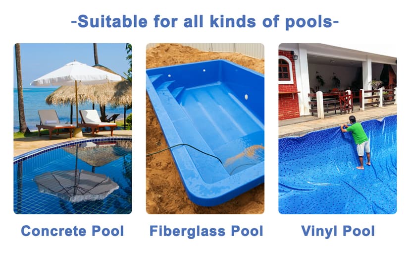 Sepetrel Upgrade Pool Vacuum Head with Side Brush & Universal Rotatable Hose Adapter,Weighted Triangular Shape(Safe for Vinyl Liner Pool)