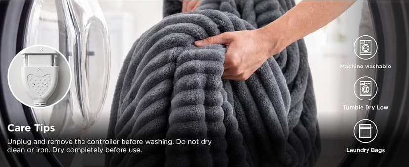Preheat Function, 6 Heat & 6 Timer (Up to 10H) Settings, 8H Auto Shut Off, ETL & FCC, Gifts for Men Senior, Cozy Room Decor Bedsure Thick Heated Blanket Electric Throw, Fast Heating, Grey 50"x60" B0BZYX45MR