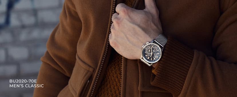 Citizen Men's Classic Eco-Drive Leather Strap Watch, 3-Hand Date