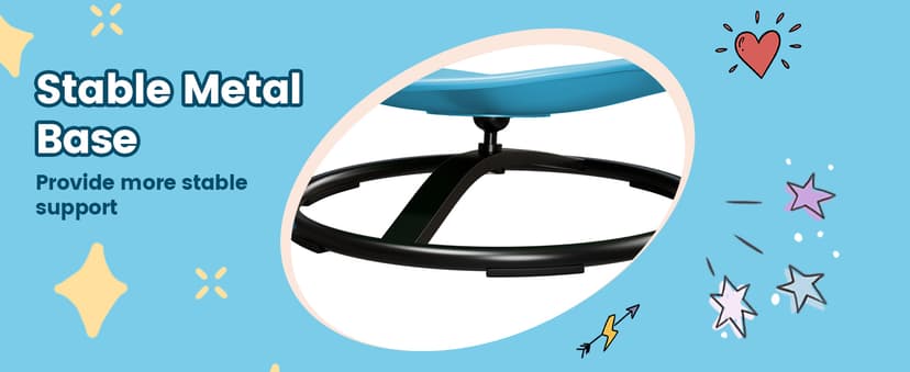 21" L × 19" W Large Size Spinning Chair for Autistic Kids, Toddler Sensory Spinning Chair, Sensory Toys Gifts for Kids with Autism & ADHD, Sit and Spin Training Body Coordination, Azure Rounded Shape