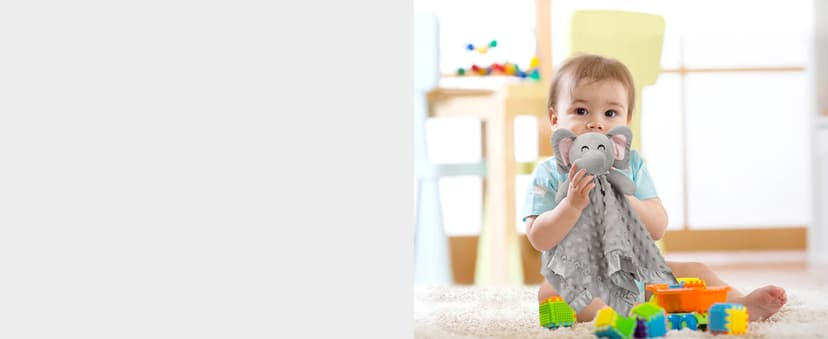 Pro Goleem Elephant Security Blanket, Soft Lovey Unisex Lovie Baby Gifts for Boys and Girls Snuggle Toy Stuffed Animal Newborn Essentials and Items Grey 16 Inch