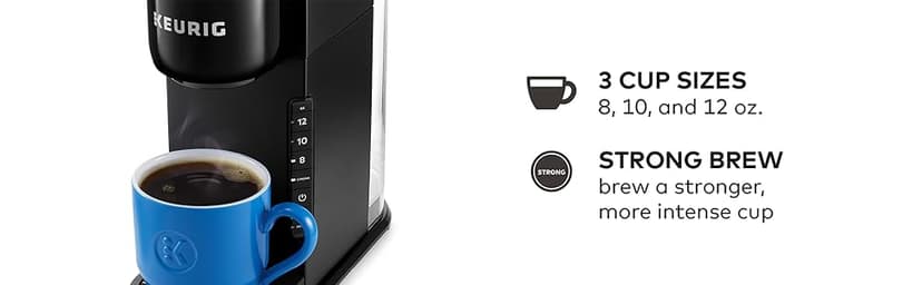 Keurig K-Express Single Serve K-Cup Pod Coffee Maker, 3 Brew Sizes, Strong Button Feature, 42oz Removable Reservoir, Black