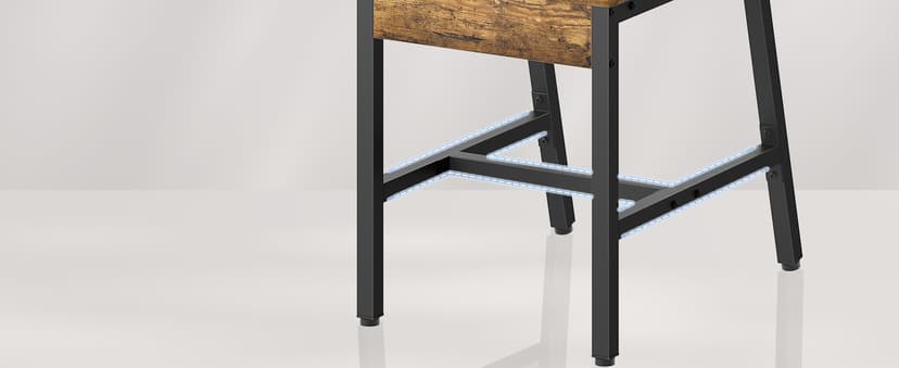 YATINEY Dining Chairs Set of 4, Industrial Kitchen Chairs with Metal Frame, Slanted Back, Wooden Dining Chair Set, for Kitchen, Living Room, Rustic Brown and Black CY03L4BR