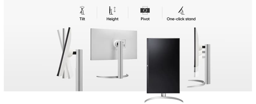 LG 27UP650K-W 27-inch Ultrafine 4K UHD (3840 x 2160) IPS Computer Monitor, 60Hz, 5ms, DisplayHDR 400, Reader Mode, Flicker Safe, HDMI, DisplayPort, Tilt/Height/Pivot Adjustable Stand, White
