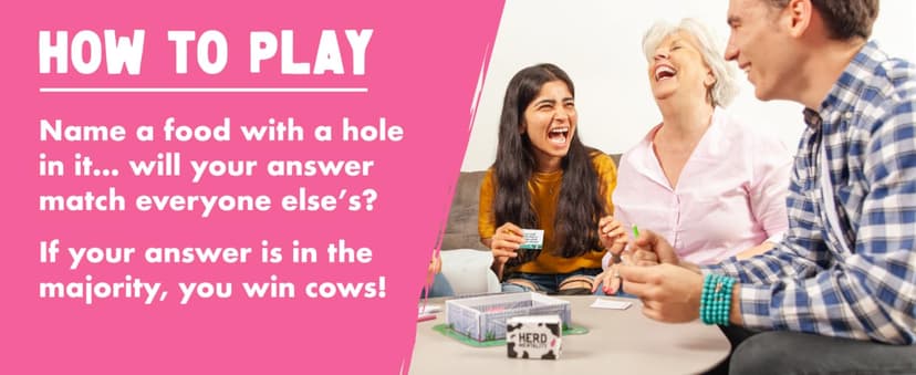 Herd Mentality: Udderly Funny Family Board Game | Easy & Fun for Big Groups of 4-20 Players | Includes 20 Extra Exclusive Questions