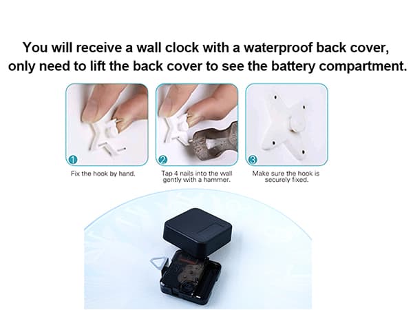 Horizent Kitchen Wall Clock,Vintage Glass Coffee Sign Decor Wall Clocks Battery Operated-8 Inch