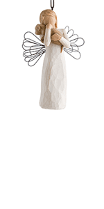 Willow Tree Angel of Friendship, for Those who Share The Spirit of Friendship, Angel Carrying Dog as Reminder of Loyal Pets and Friends, Present and Past, Sculpted Hand-Painted Figure