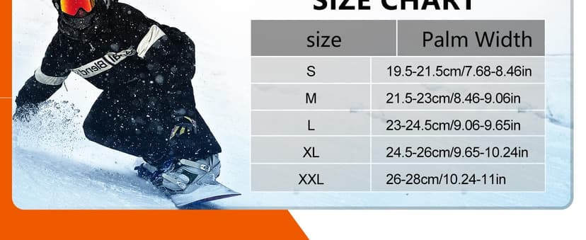 KUTOOK Winter 3 Fingers Ski Mittens Goatskin Thermal 3M Thinsulate Waterproof Snowboarding Gloves with Pocket for Men Women