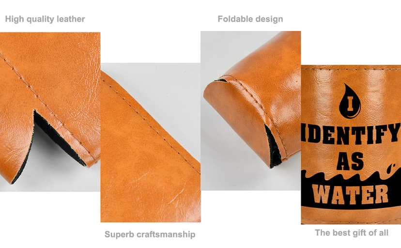 White Elephant Gifts for Adults Leather Can Cooler for Men Christmas Stocking Stuffers Gifts for Dad From Daughter Son Fathers Day Birthday Gag ldeas Funny Retirement Gift Tactical Koozie