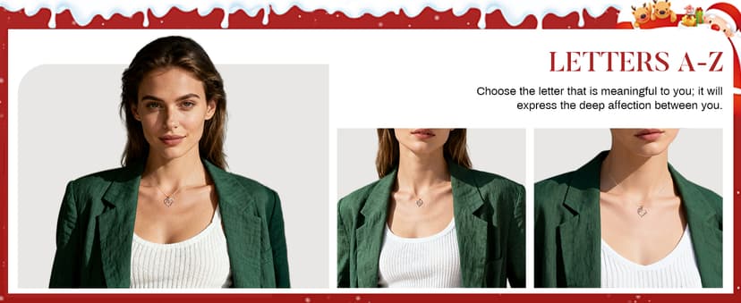 Iefil Christmas Gifts for Women Wife - 925 Sterling Silver Heart Initial Necklace, Anniversary Birthday Gifts for Women, Jewelry Gift for Wife Girlfriend Mom