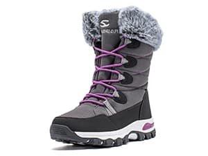 HOBIBEAR Women's Waterproof Winter Snow Boots Lightweight Warm Faux Fur Lined Mid-Calf Booties