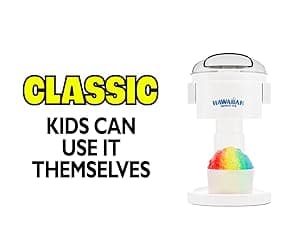 Hawaiian Shaved Ice S700 Kid-Friendly Snow Cone Machine Kit with 3-16oz. Syrup Flavors: Cherry, Grape, and Blue Raspberry, Plus 25 Snow Cone Cups, 25 Spoon Straws, and 3 Black Bottle Pourers