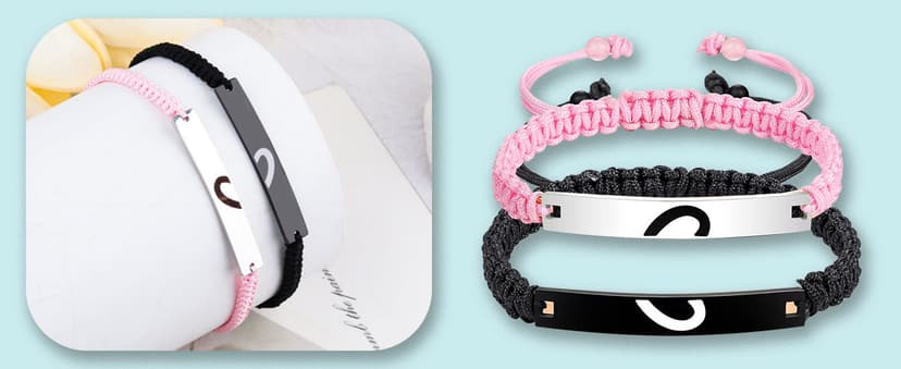 Matching Heart Bracelets for Dad Daughter Birthday Valentine's Father's Day Gifts Christmas Gifts