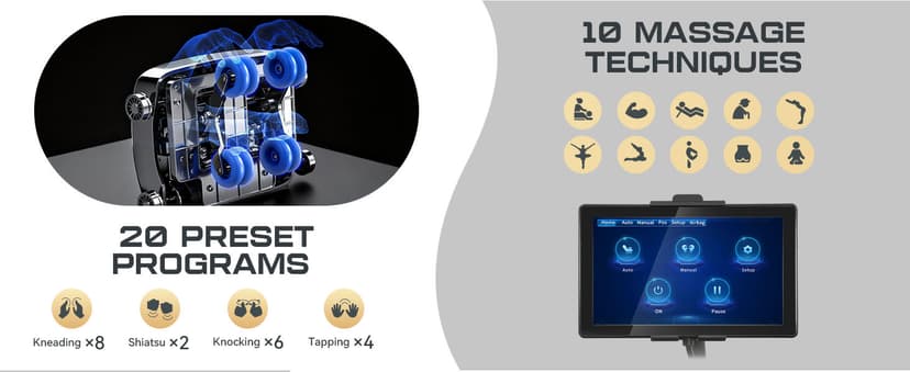 4D Massage Chairs Full Body,Zero Gravity SL-Track Shiatsu Massage Chair Recliner,Core Heating,20 Massage Techniques,Deep Yoga Stretch,Foot Rollers, Ai Voice,Touch Screen,Wireless Charging