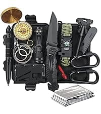TRSCIND Gifts for Men Husband Dad Christmas, Survival Kit, Emergency Survival Gear and Equipment 14 in 1, Stocking Stuffers Birthday Gifts for Him Boyfriend, Hunting Fishing Camping Accessories, Cool Gadget