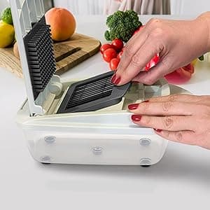 Mueller Pro-Series 10-in-1, 8 Blade Vegetable Chopper, Mandoline Slicer, Food Chopper with Container, Fruit Slicer, Kitchen Gadgets & Accessories, Home Essentials