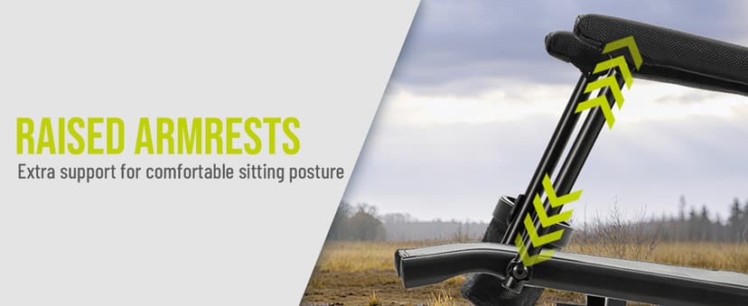 HUNTSEN 360° Silent Swivel Hunting Chair for Blinds - Stable Portable Ground Blind Chair Adjustable 4 Legs & Seat Height Folding Outdoor Fishing Seat with Anti-Sink Feet Armrest - Supports 330lbs