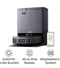 eufy Omni C20 Robot Vacuum and Mop Combo, All-in-One Station, Auto Mop Washing and Auto Drying for Hands-Free Cleaning, 7000 Pa Powerful Suction, Self Emptying, 3.35-Inch