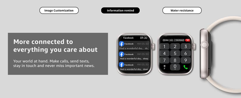 Smart Watch for Men Women Answer/Make Call, 1.85" Smartwatch, Fitness Watch with Heart Rate Blood Pressure Sleep Monitor, 140+Sports, IP68 Waterproof Step Counter Watch Compatible with Android IOS