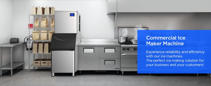 Commercial Ice Maker Machine 432 Lbs/24H with 400LBS Large Storage Bin Ice Ready in Air Cooled Clear Cube Ice for Bar Business Cafe ETL NSF(432 Lbs/24H)