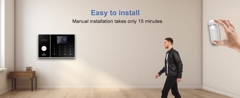 WiFi Wireless Alarm System for Home Security - 24/7 Protection Smart Home Devices 4.3" Touch Screen, GSM/4G+WiFi, App Instant Alerts, No Monthly Fee, Alexa Compatible for Villa, Kids Safety (24 pcs)