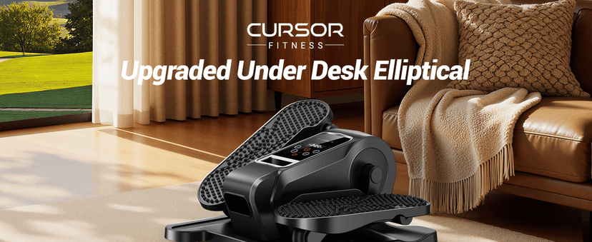 Under Desk Elliptical Machine, Electric Seated Pedal Exerciser, Mini Elliptical Leg Exerciser with Remoter, 12 Level Speeds, Forward & Reverse Direction, Manual & Auto Mode for Home Office