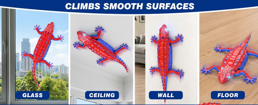 360° Rotating RC Stunt Car with Light, Wall Crawler Lizard Toys for 3-12 Year Old Boys Girls Kids Toys RC Wall Climbing Gecko, Rechargeable Remote Control Robot for Kids B0GYWVLG6M