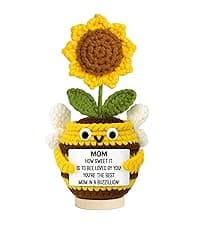 Christmas Mothers Day Birthday Gifts for Wife - 6.3'' x 2.56'' Positive Support Cotton Milk Wool Tulip Crochet Gifts for Wife from Husband - Wedding Anniversary Christmas Birthday Gifts B0FZTMTRK1