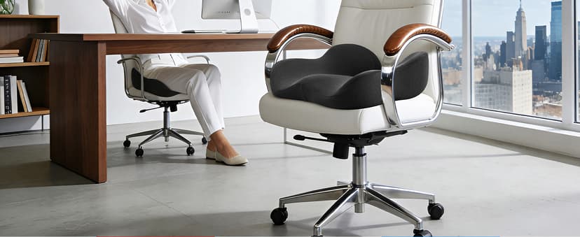 Seat Cushion for Tailbone & Sciatica Pain Relief – Certified & Ergonomist-Designed – Tapered Front Edge Reduces Thigh Pressure – Wide Memory Foam for Office Chair, Car, Wheelchair (Gray)