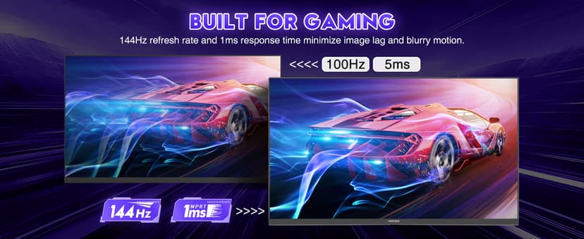 Viewedge 24 Inch Gaming Monitor 1080p 144hz, VA 1ms FHD Computer Monitor with 100% sRGB, Bluelight Filter, HDMI & VGA Port, Support Wall Mount