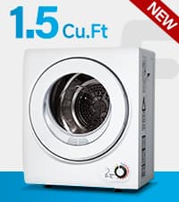 Feelfunn 110V Portable Dryer – 850W Compact Clothes Dryer with 4 Automatic Drying Modes, Stainless Steel Tub, Simple Control Knob for Apartments, Dorms & Small Spaces