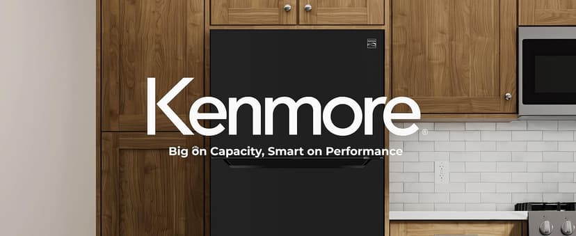 Kenmore 33" Top Mount Refrigerator with Freezer - Adjustable Shelving, Humidity-Controlled Crispers, Optional Ice Maker, LED Lighting, ENERGY STAR Certified, 25 cu. ft. Capacity - Black