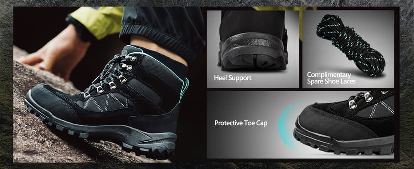 R CORD Hiking Boots Women Waterproof Ankle Support Womens Hiking Boots Backpacking Boots Breathable Non-slip Durable Boots for Outdoors