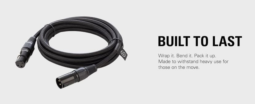 Elgato XLR Cable – Shielded Microphone Cable for Studio Recording and Live Production, Gold-Plated Pins, Male to Female, for Mic and Balanced Analog Line Levels, 10ft/3m