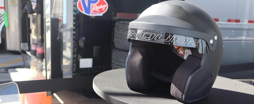 Conquer Snell SA2025 Approved Open Face Auto Racing Race Car Helmet - Adult | Men | Women | Youth - ( Black / White / Silver )