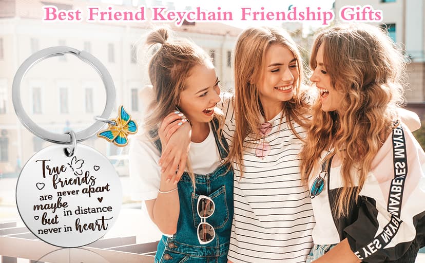 Ouligay Best Friend Keychain Friendship Gifts for Women Bestfriend Birthday Gifts for Women Bff Bestie Long Distance Friendship Best Friend Graduation Coworker Leaving Going Away Goodbye Farewell Gift