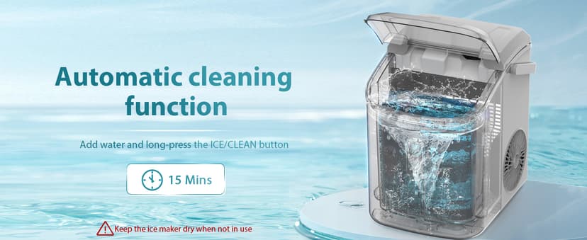 Antarctic Star Countertop Ice Maker with Soft Chewable Pellet Ice, 34lbs/24Hrs, One-Click Operation, Self-Cleaning Portable Peddle Ice Machine with Ice Scoop for Kitchen,Office,Bar,RV (Grey)